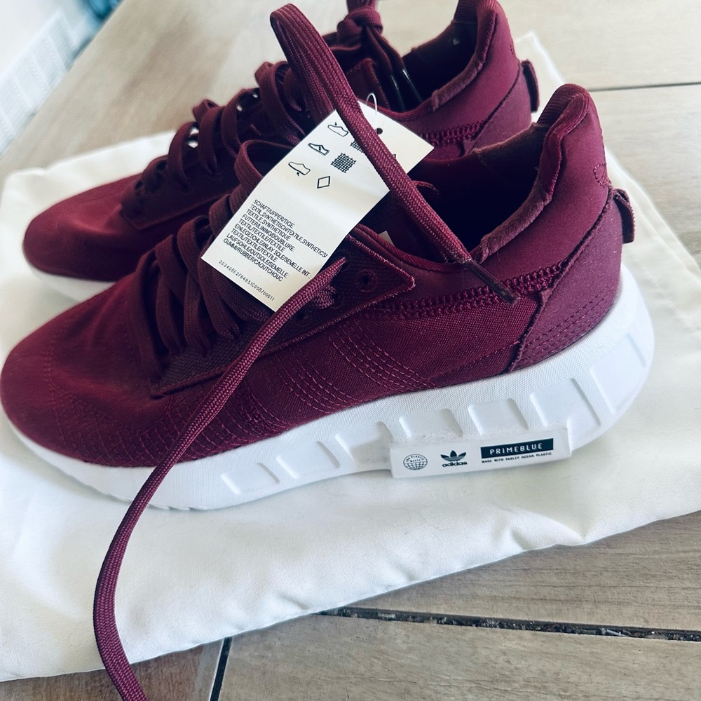 Adidas Burgundy Trainers with White Base